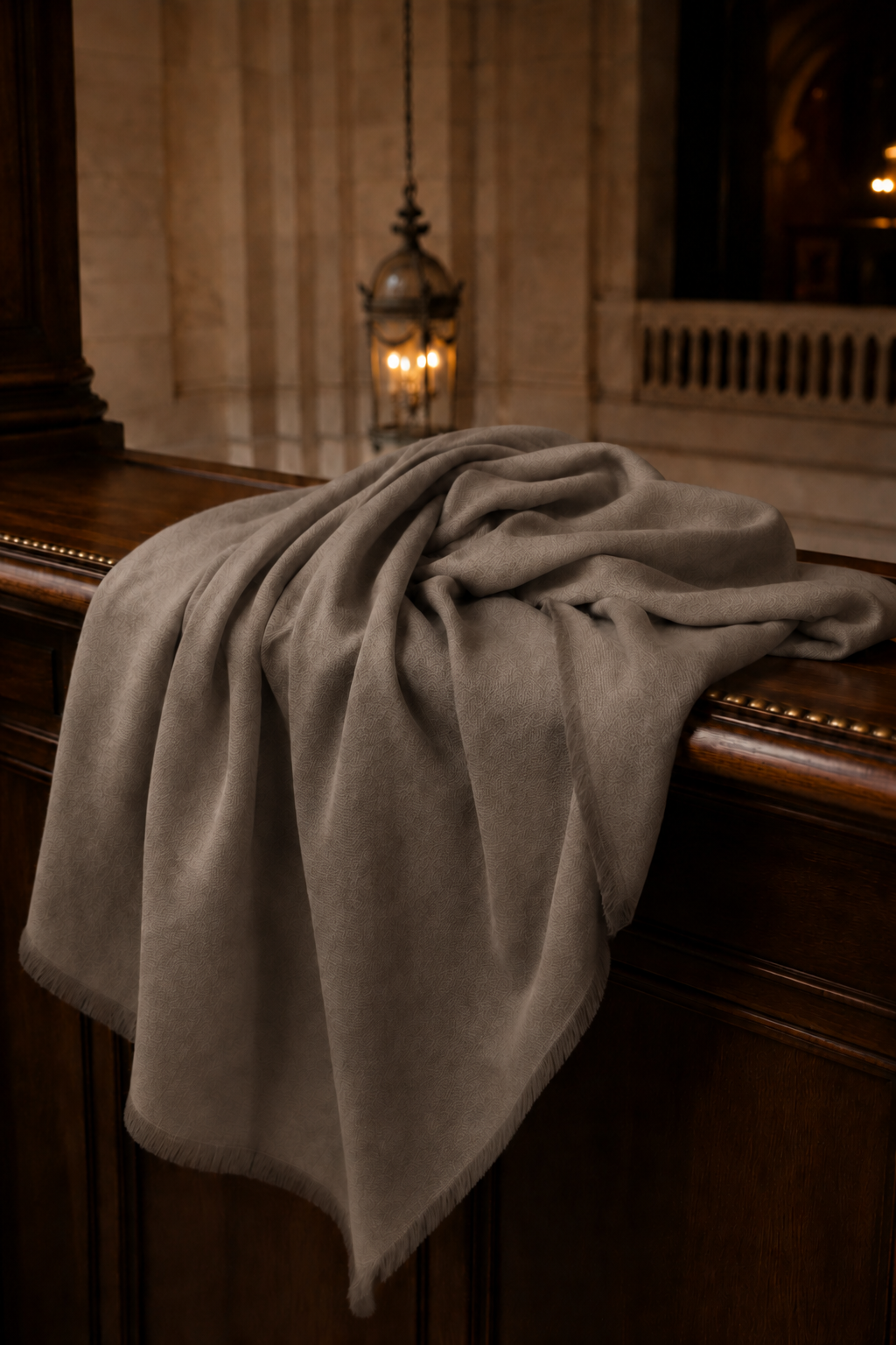 Ash Taupe Cashmere Pashmina Shawl