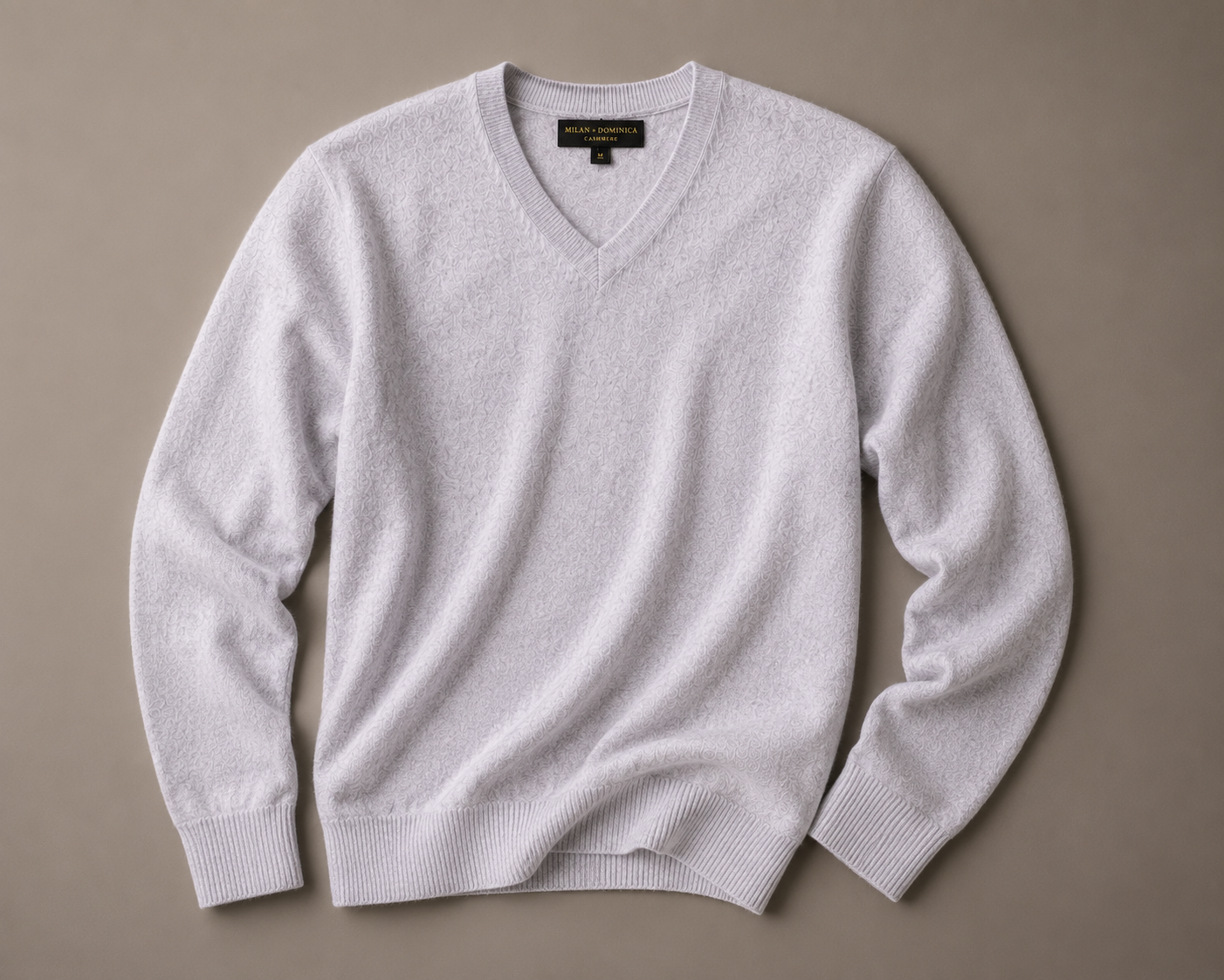 Stone Mélange Cashmere V-Neck