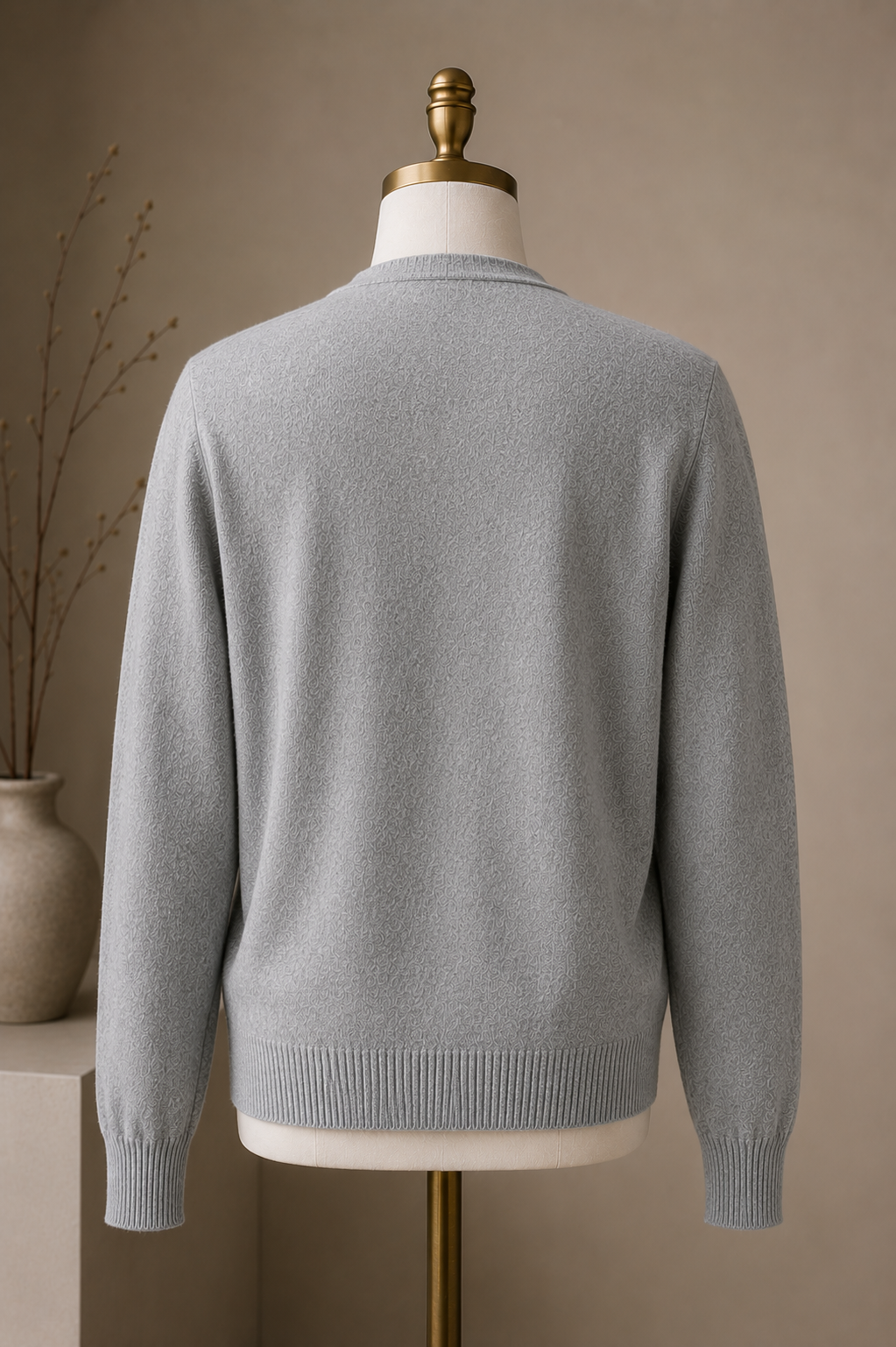 Cloud Grey Cashmere Cardigan
