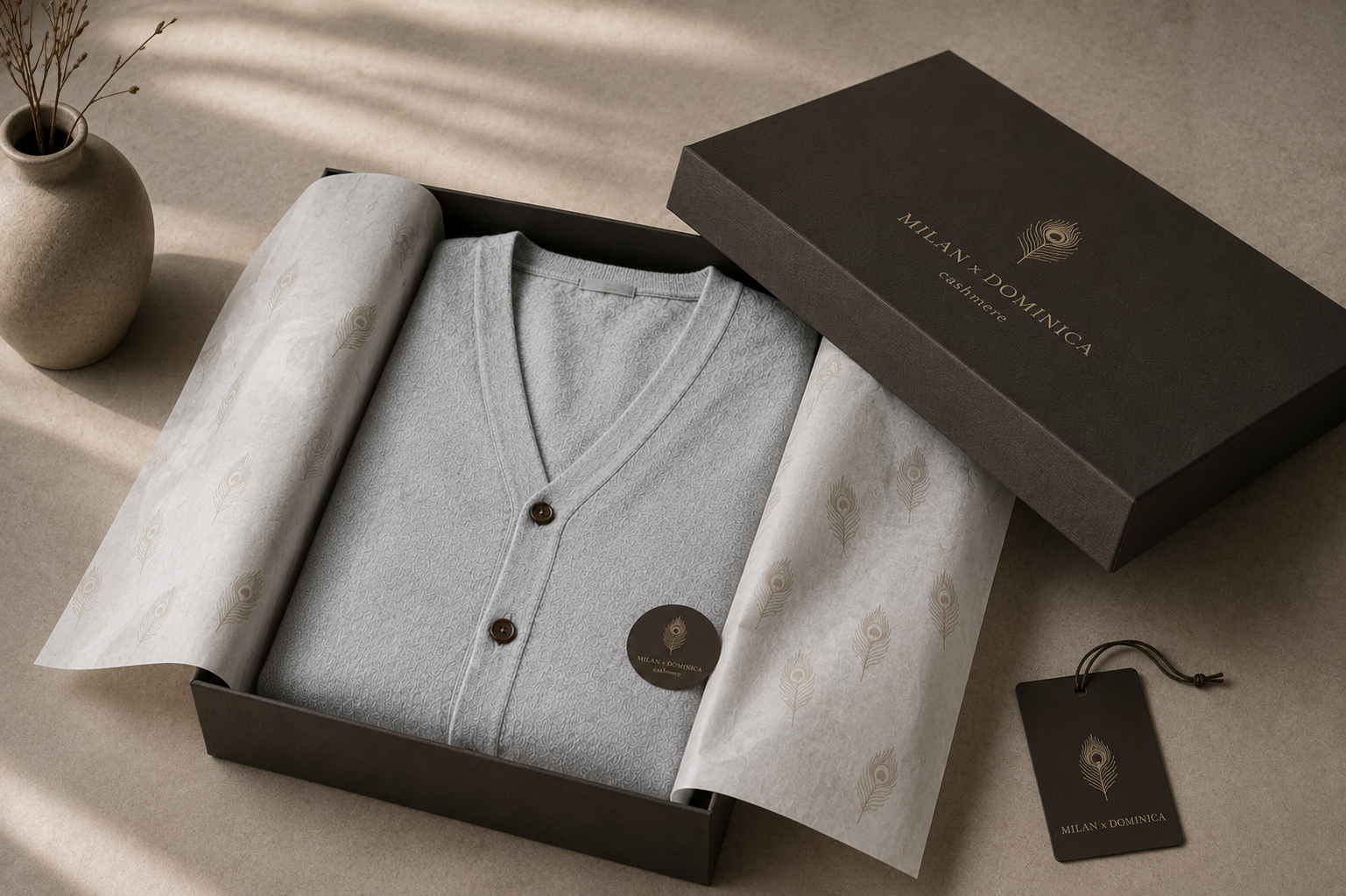 Cloud Grey Cashmere Cardigan
