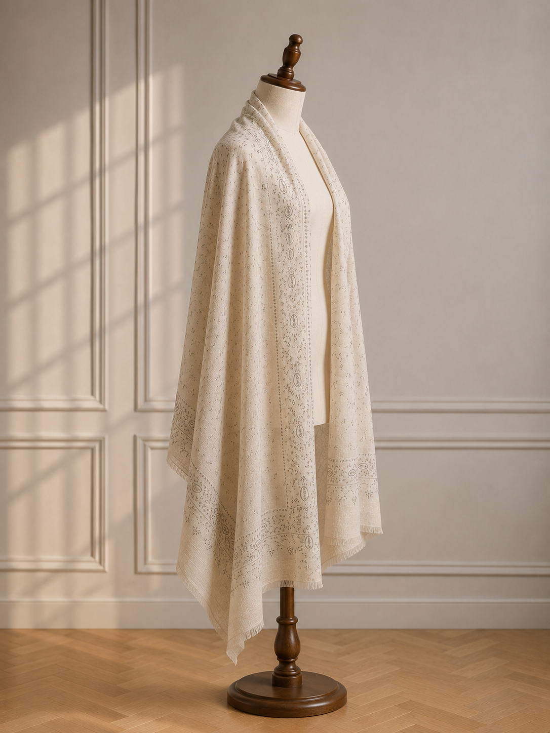 Ivory Whisper Heritage Pashmina
