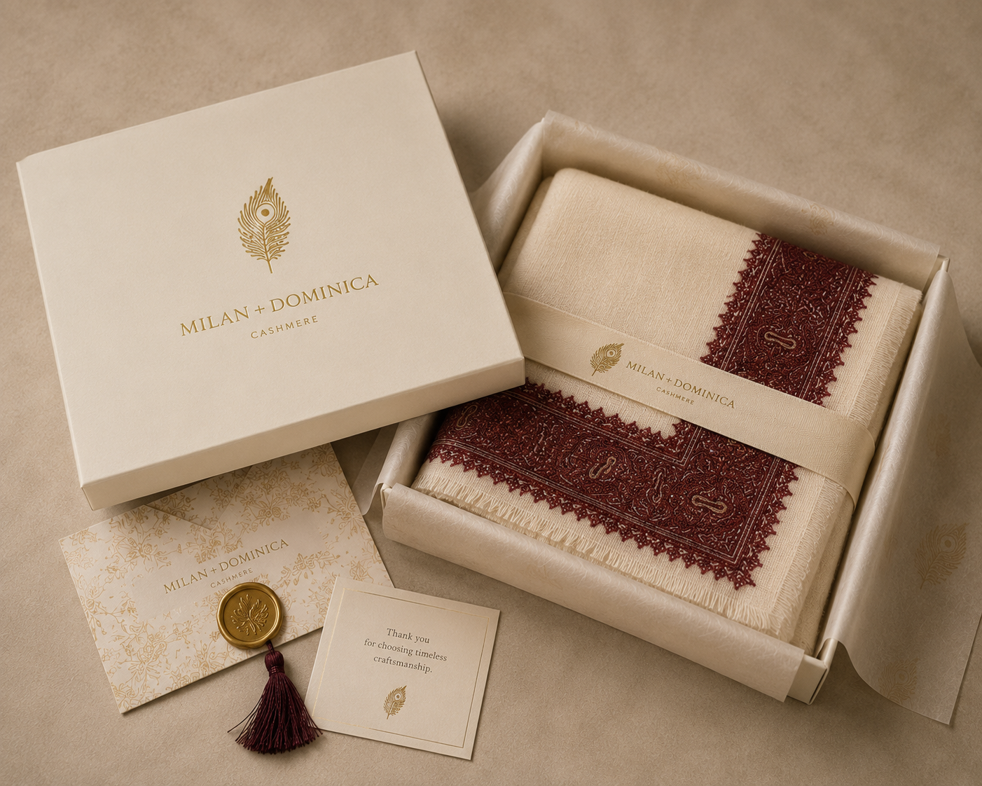 Crimson Paisley Heritage Pashmina