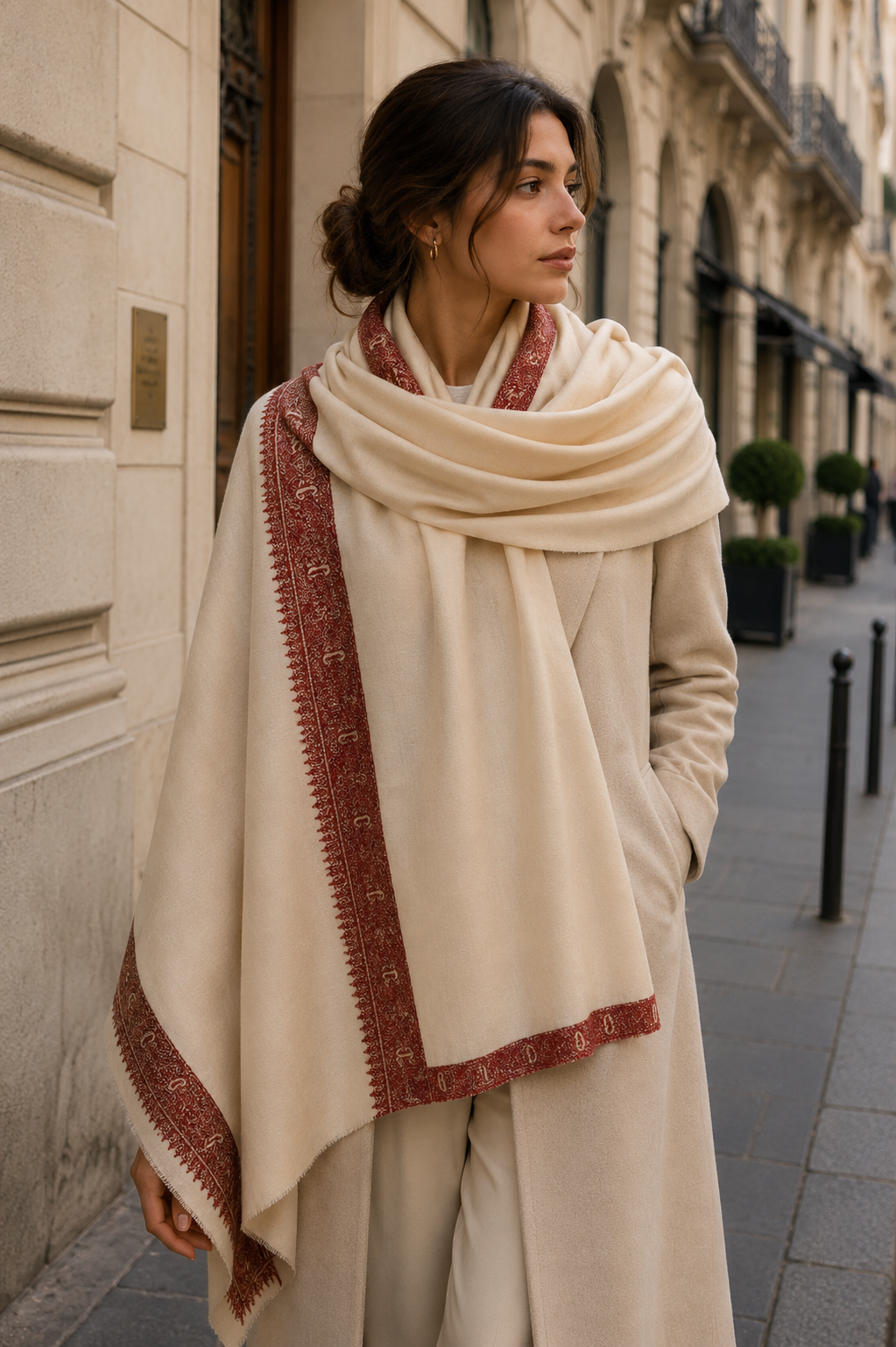 Crimson Paisley Heritage Pashmina