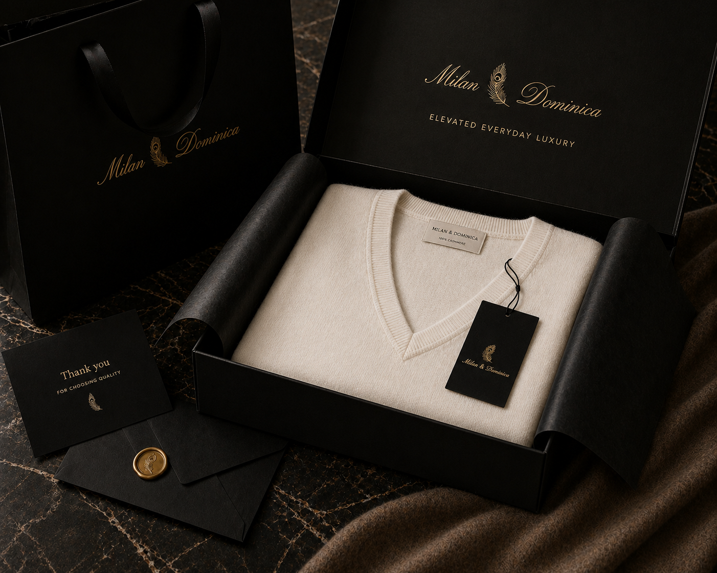 Ivory Essence Cashmere V-Neck