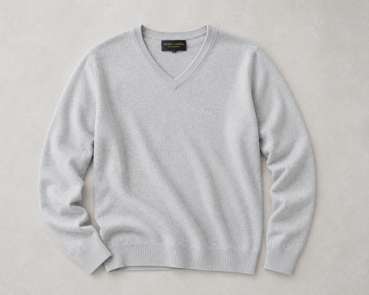 Silver Mist Cashmere V-Neck