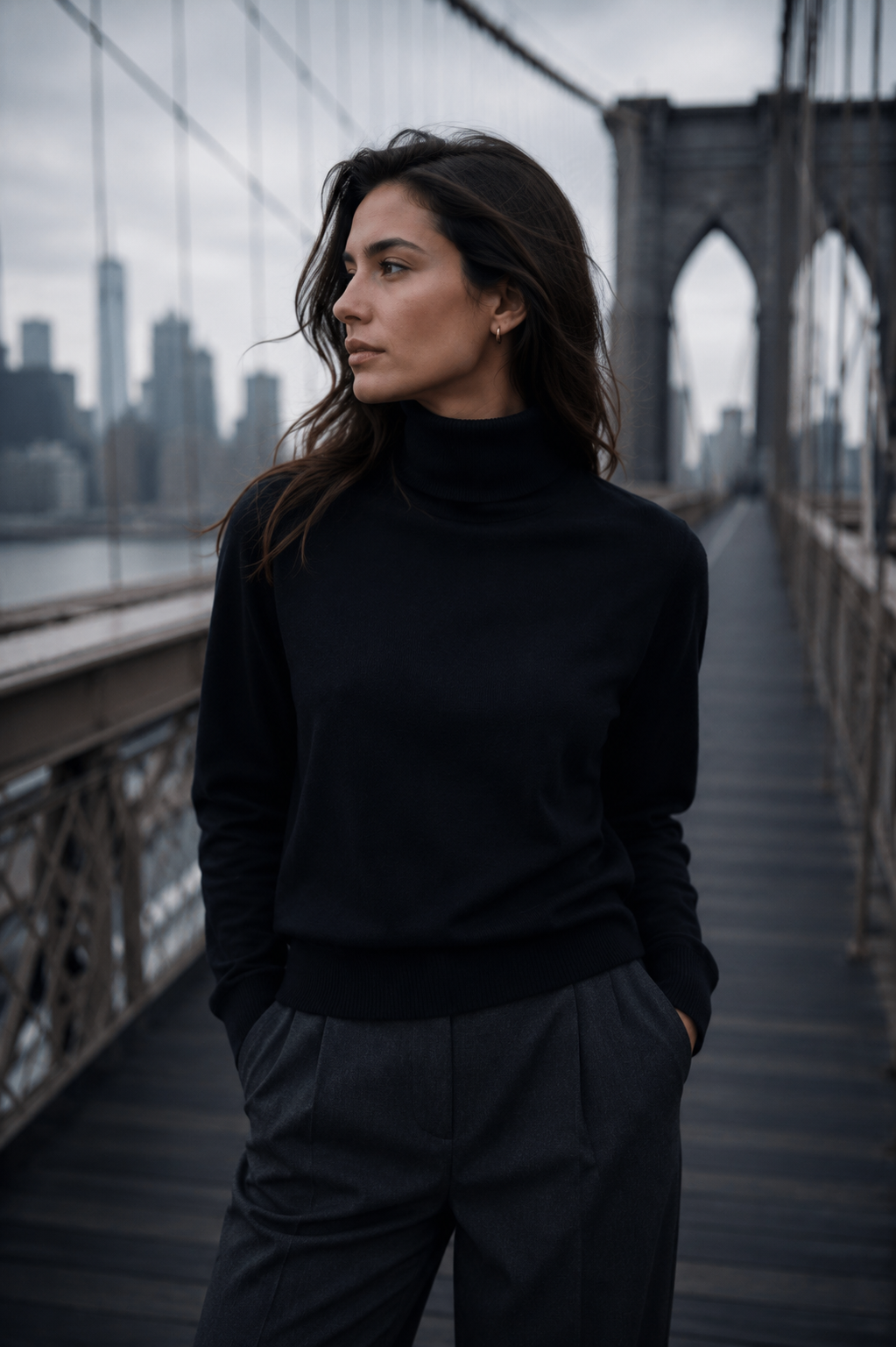 Midnight Black Mock Neck