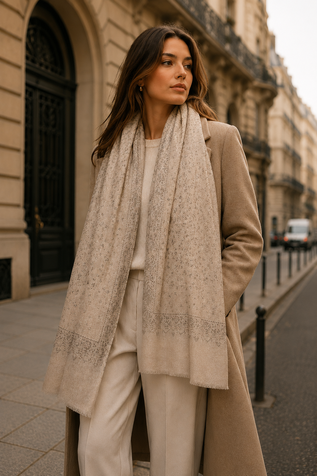 Ivory Whisper Heritage Pashmina