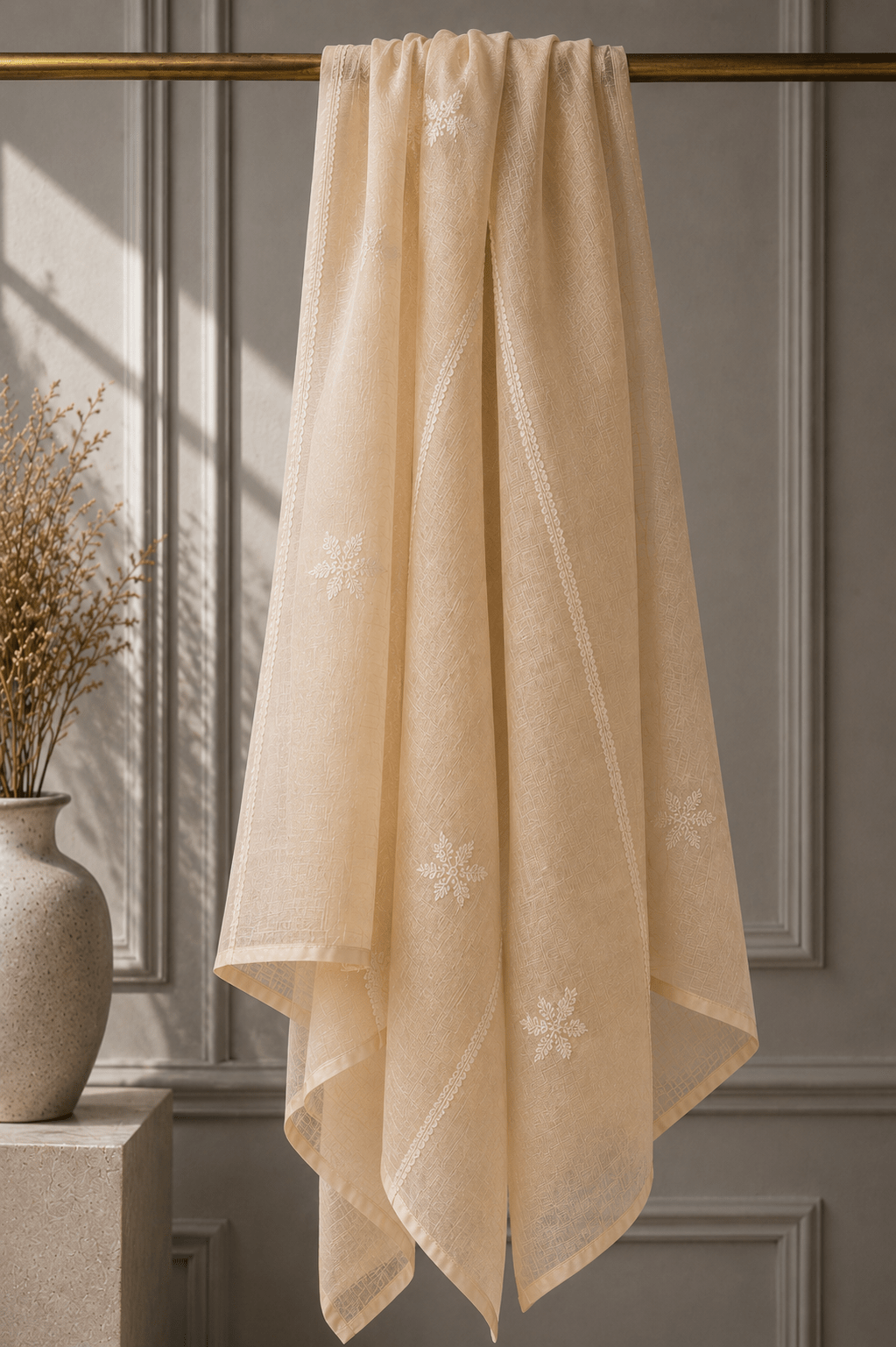 Ivory Blossom Pashmina - Milan x Dominica
