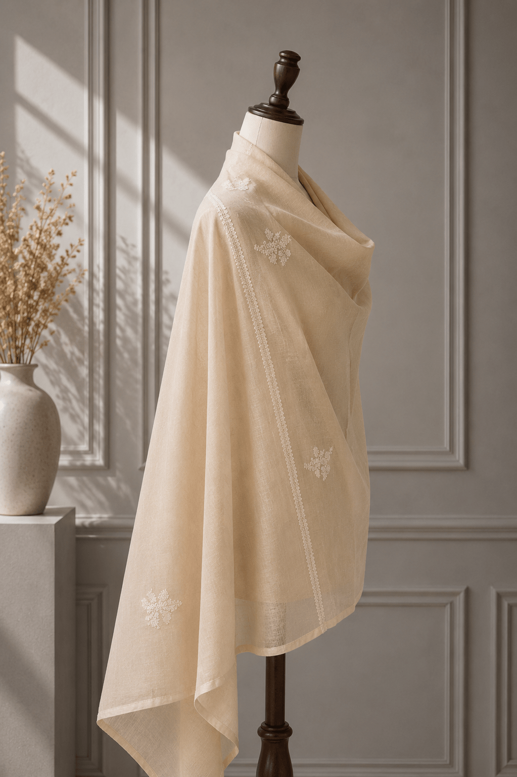 Ivory Blossom Pashmina - Milan x Dominica