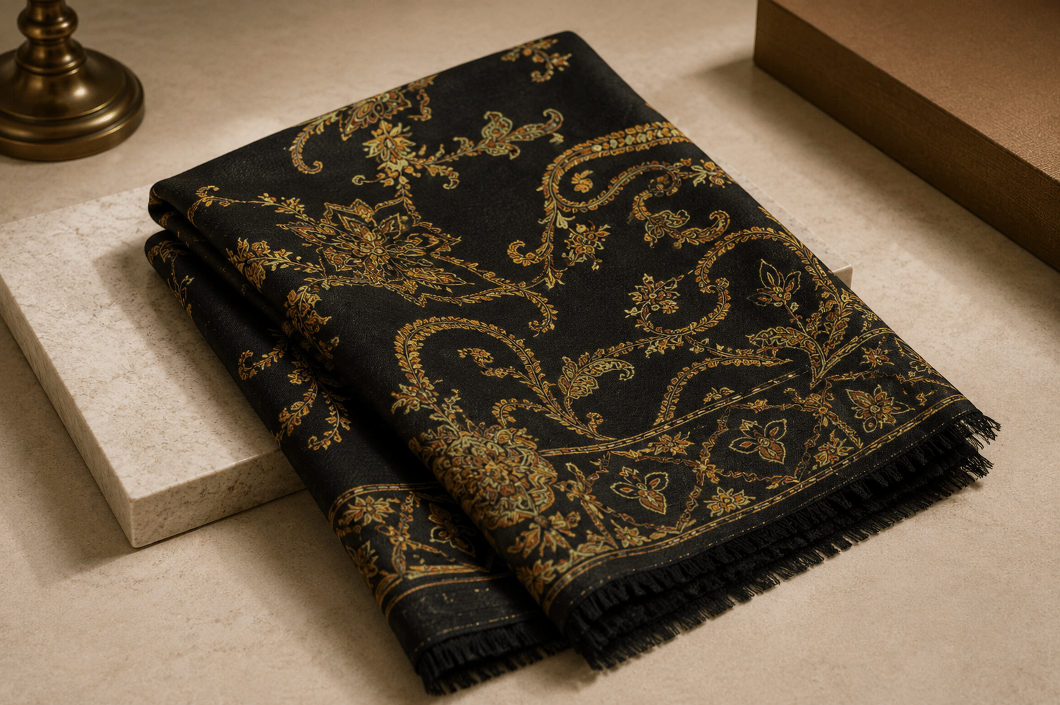 Midnight Noir Cashmere Shawl - Milan x Dominica