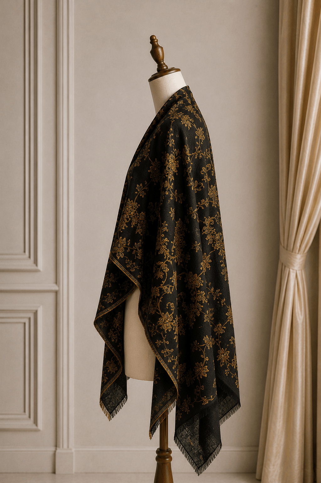 Midnight Noir Cashmere Shawl - Milan x Dominica