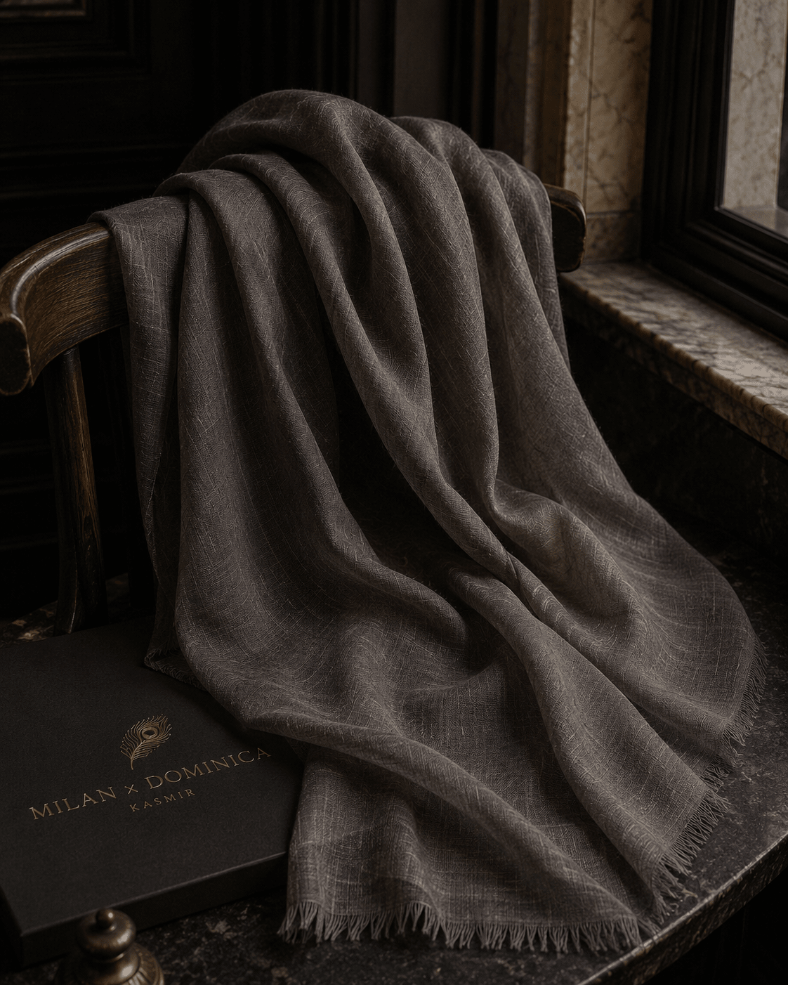 Pure Taupe Cashmere Pashmina - Milan x Dominica