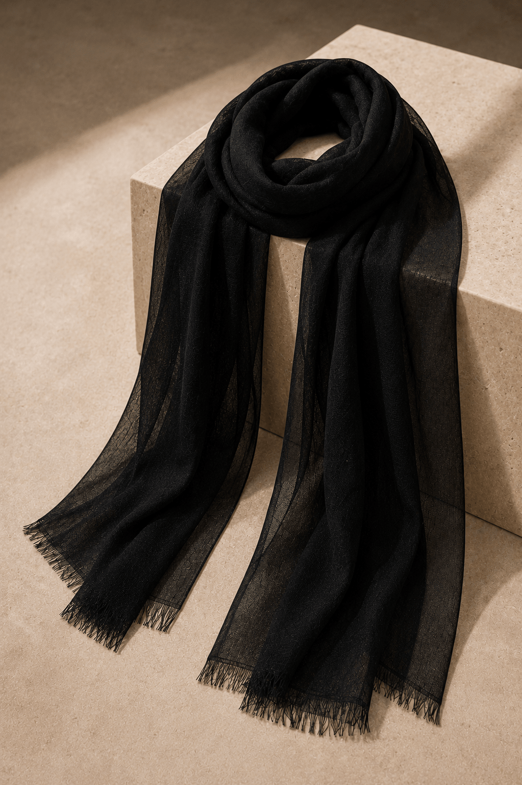 Signature Black Cashmere Pashmina - Milan x Dominica