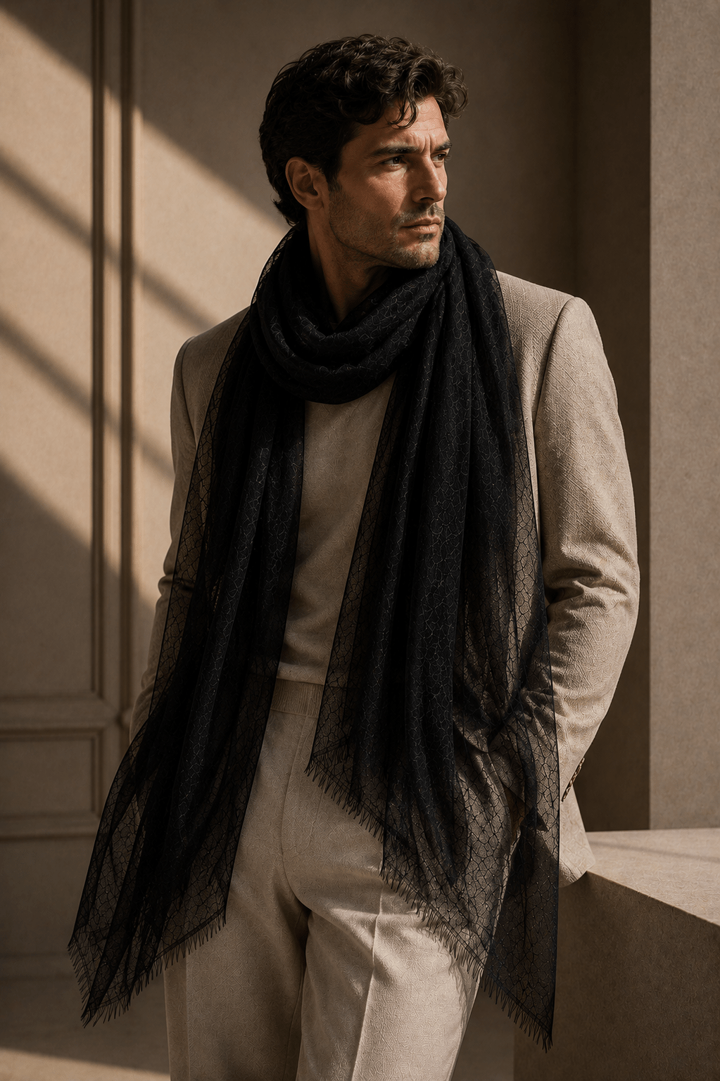 Signature Black Cashmere Pashmina - Milan x Dominica
