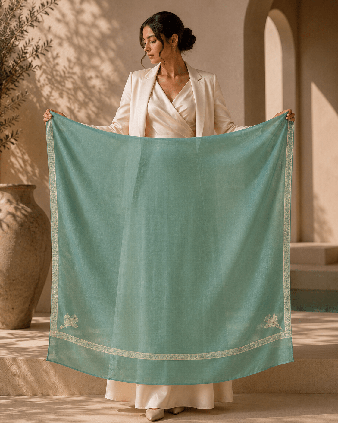Verdant Bloom Pashmina - Milan x Dominica