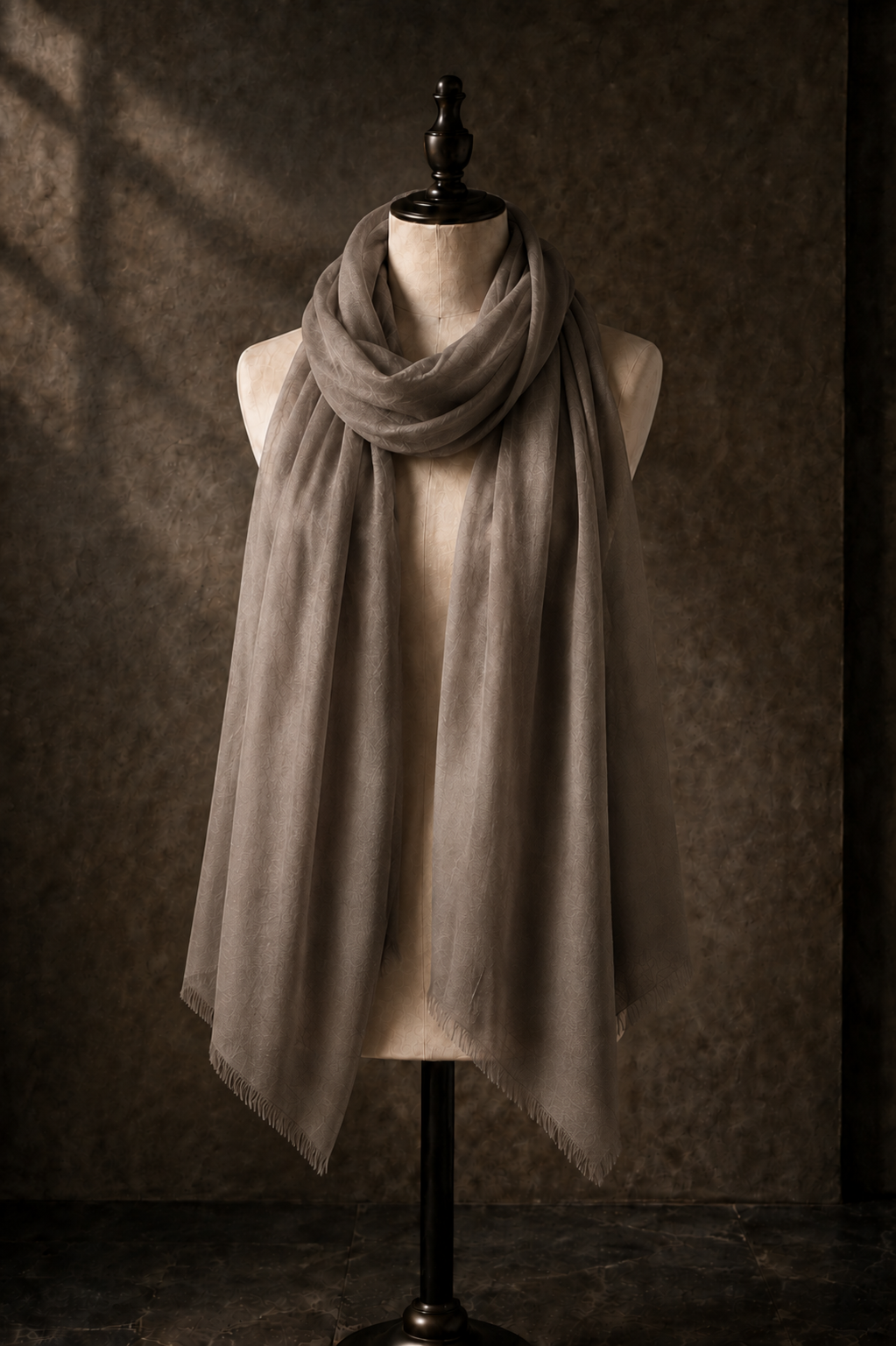 Ash Taupe Cashmere Pashmina Shawl