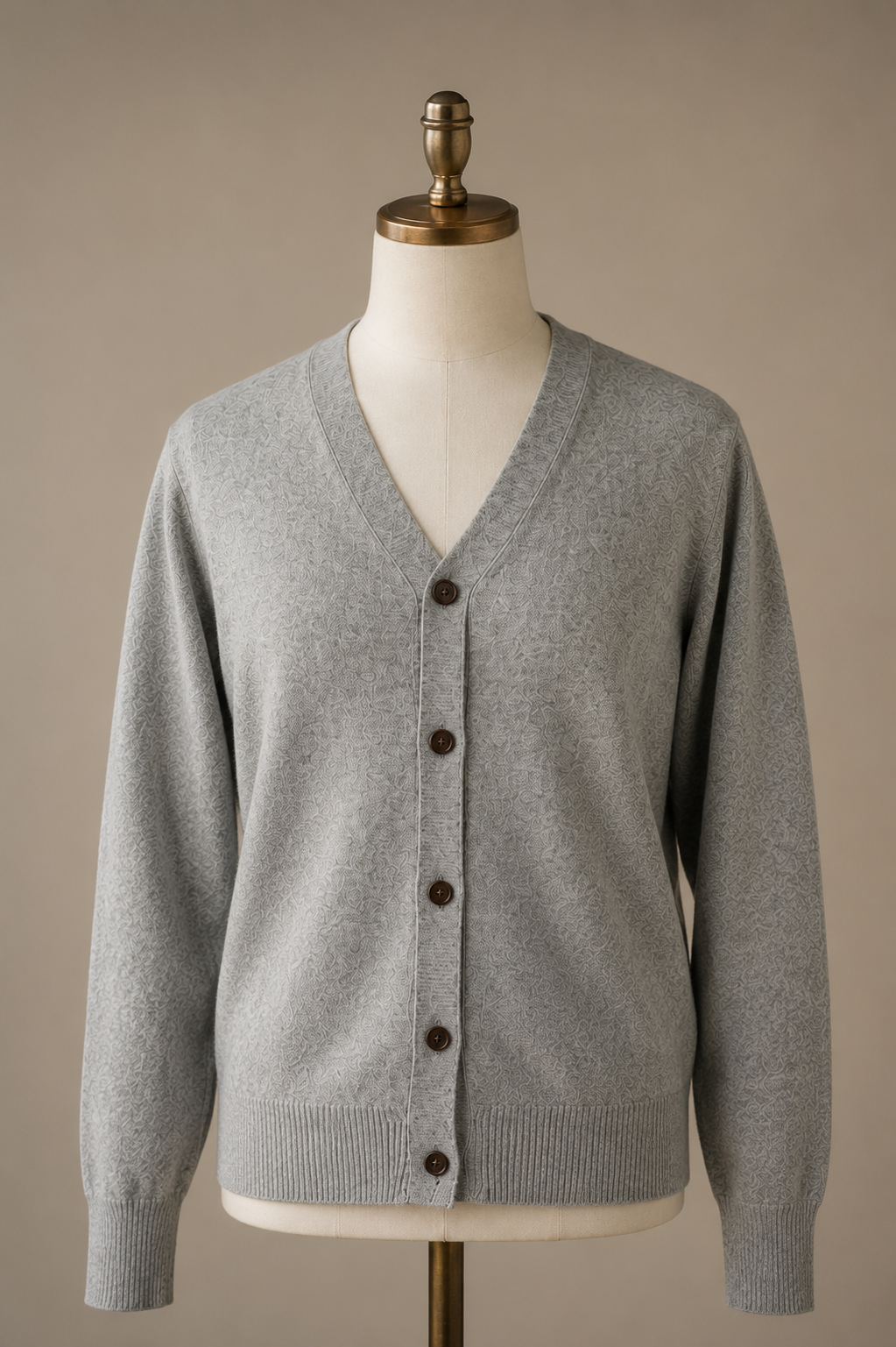Cloud Grey Cashmere Cardigan