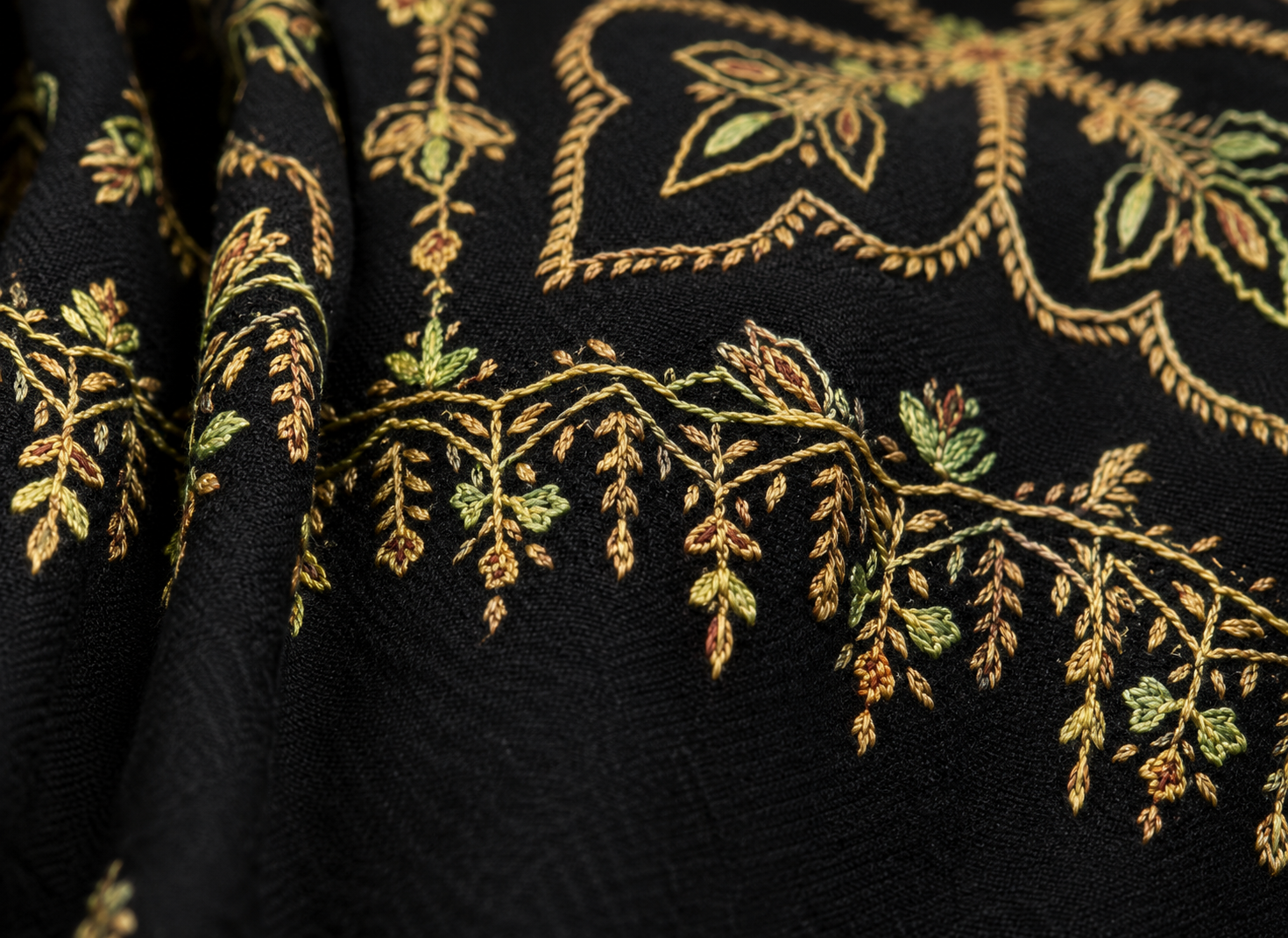 Midnight Noir Heritage Pashmina