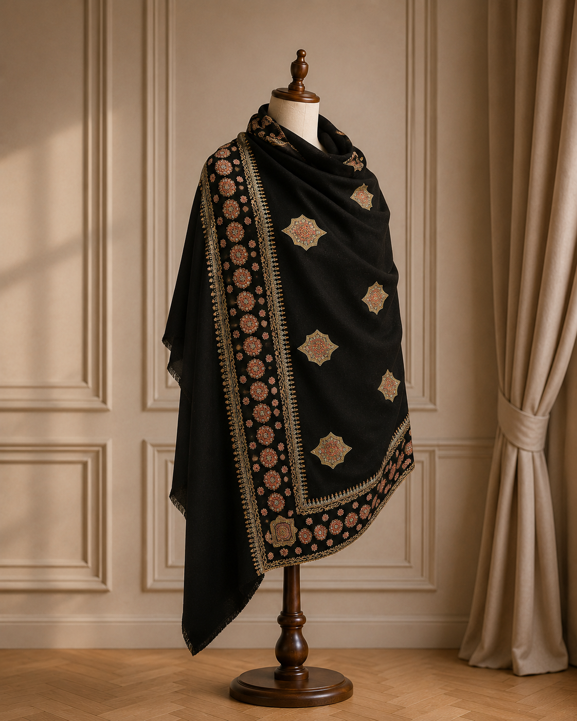 Midnight Imperial Heritage Pashmina