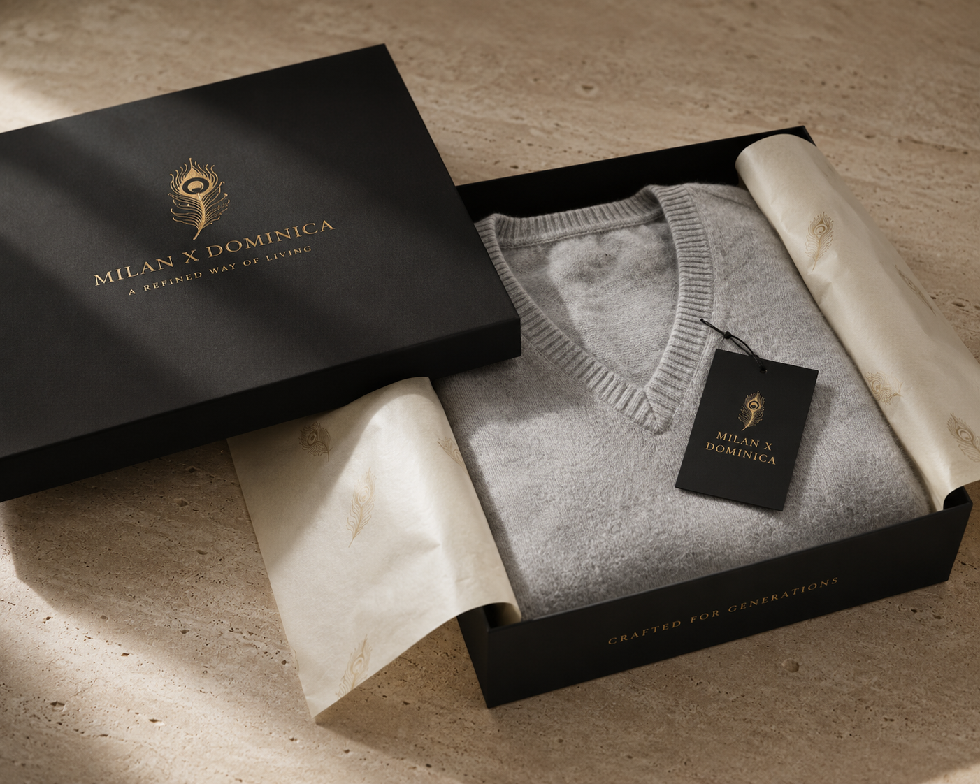 Slate Mélange Cashmere V-Neck