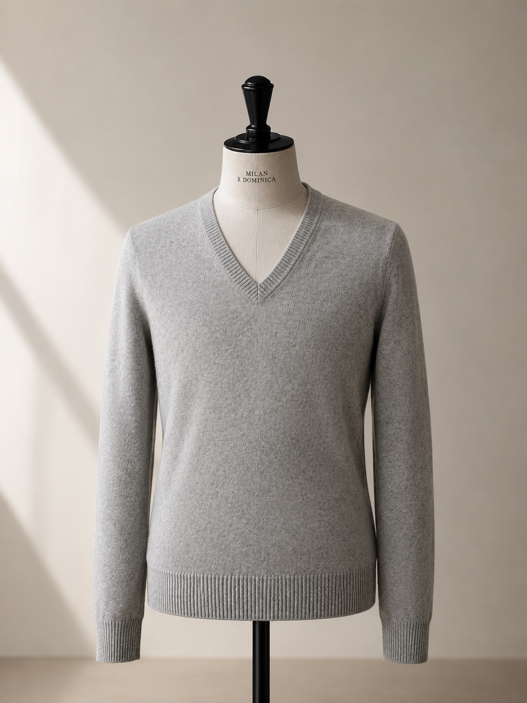 Slate Mélange Cashmere V-Neck
