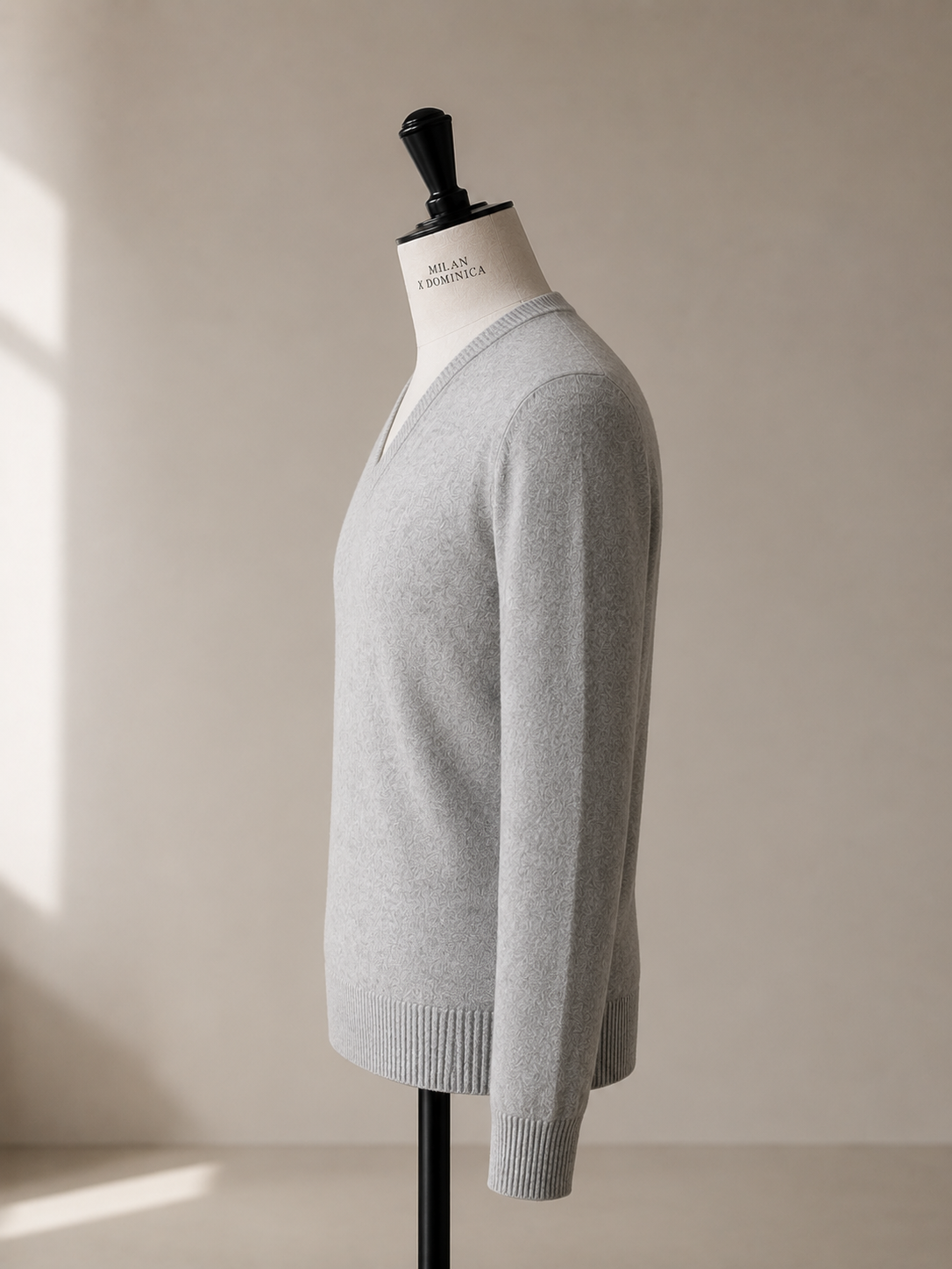Slate Mélange Cashmere V-Neck