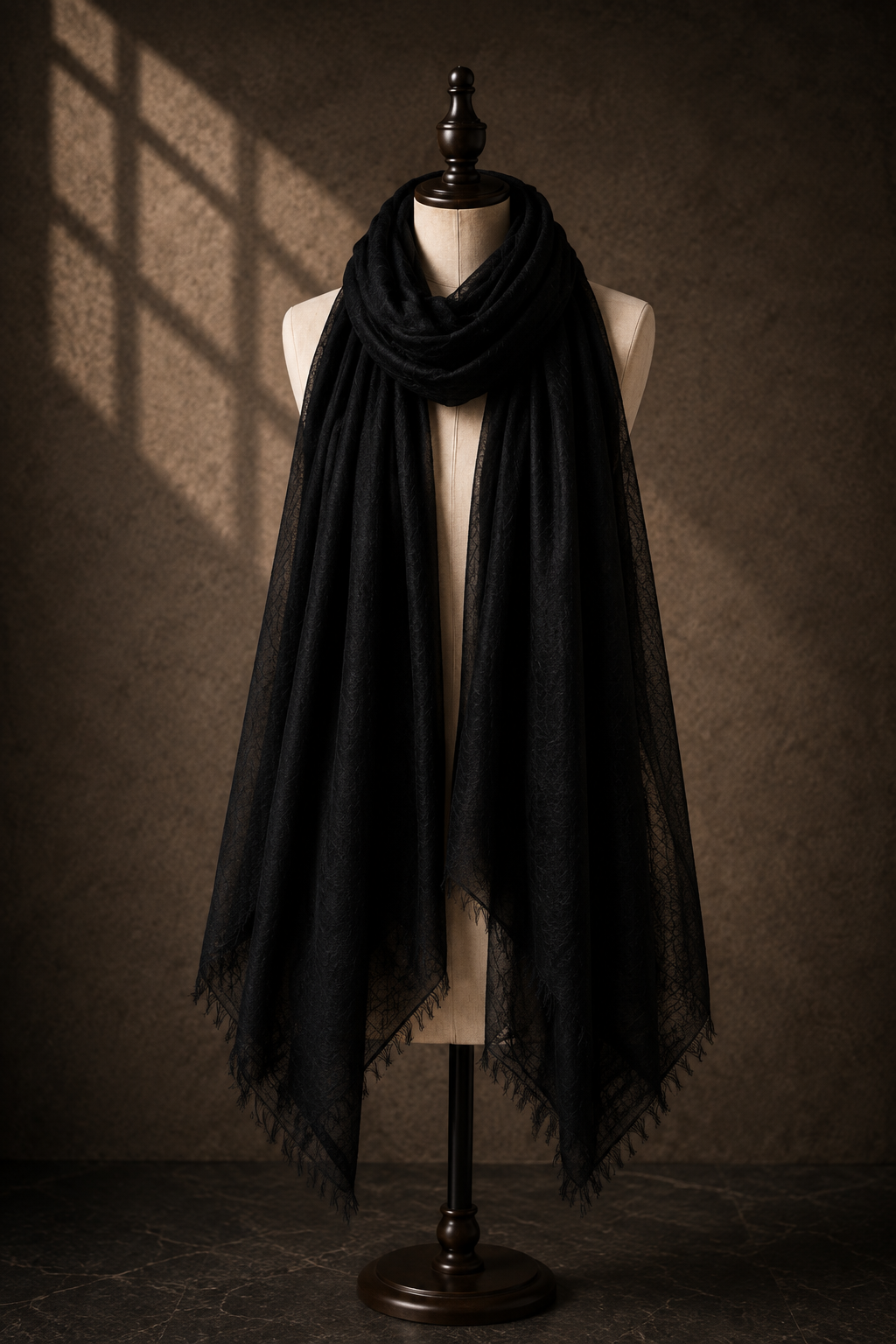 Onyx Cashmere Pashmina Shawl