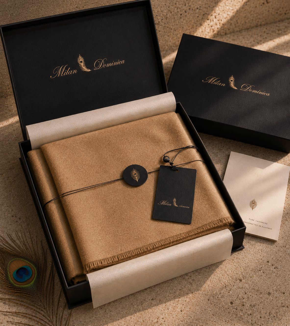 Golden Sand Cashmere Pashmina - Milan x Dominica