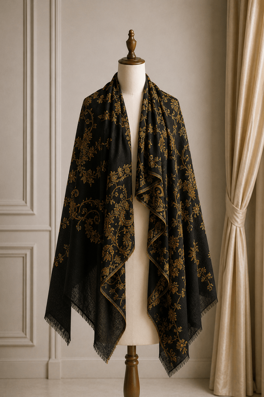 Midnight Noir Cashmere Shawl - Milan x Dominica