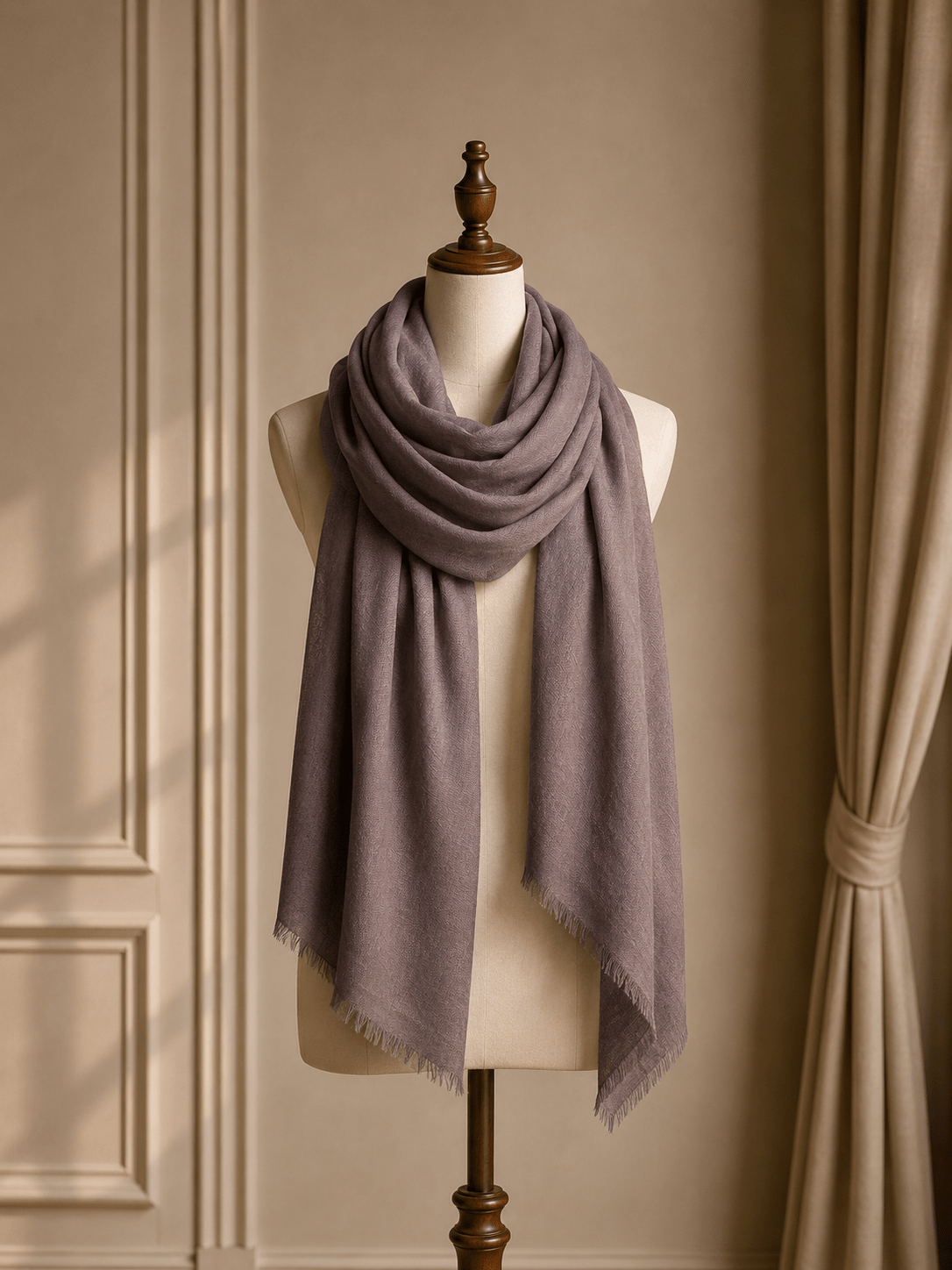 Pure Taupe Cashmere Pashmina - Milan x Dominica