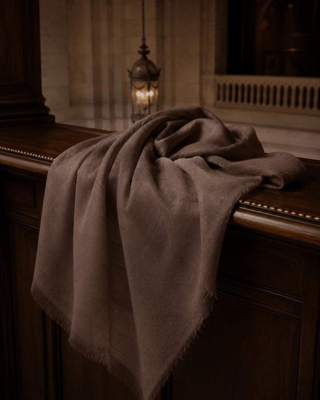 Pure Taupe Cashmere Pashmina - Milan x Dominica