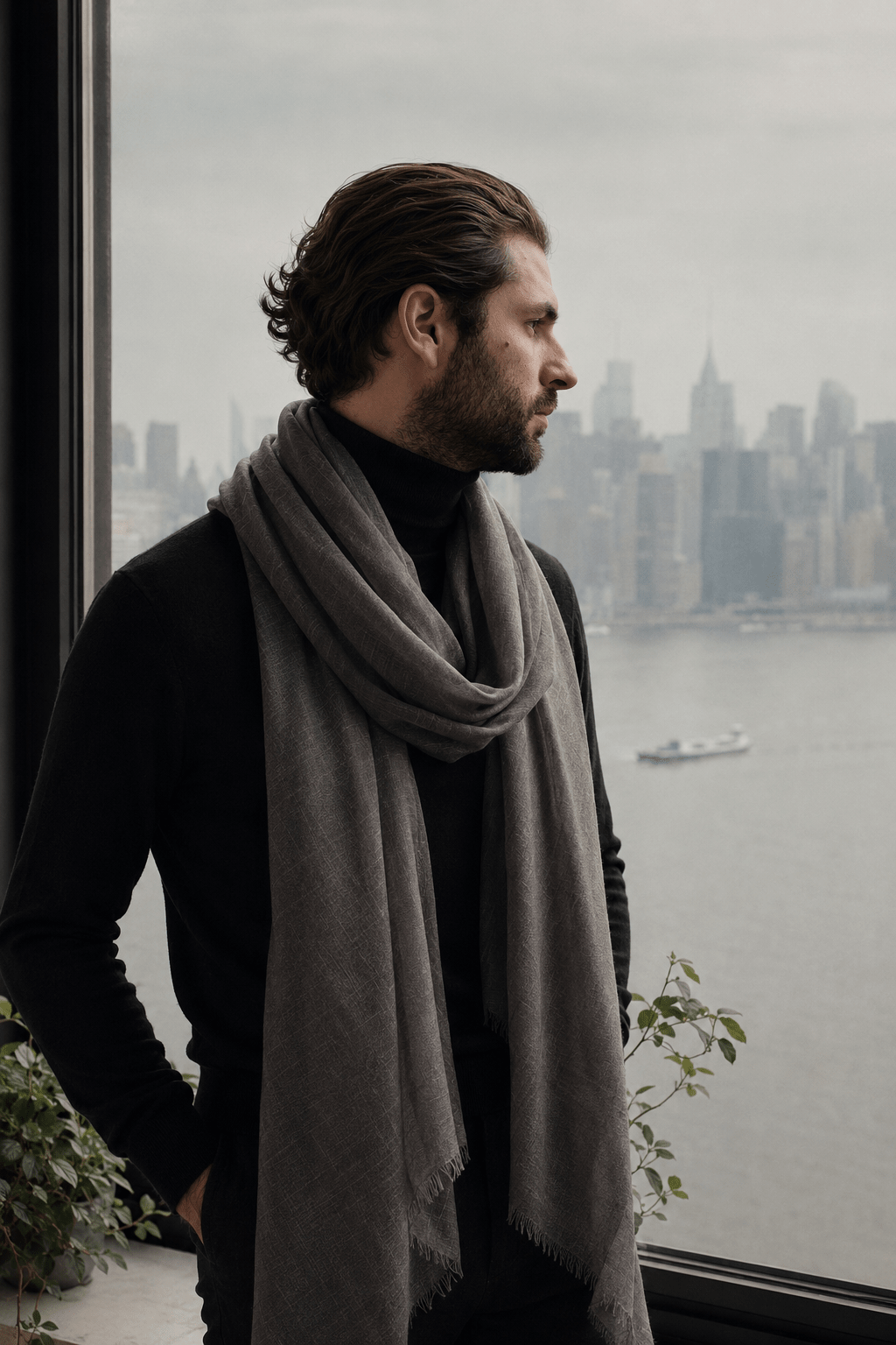 Pure Taupe Cashmere Pashmina - Milan x Dominica