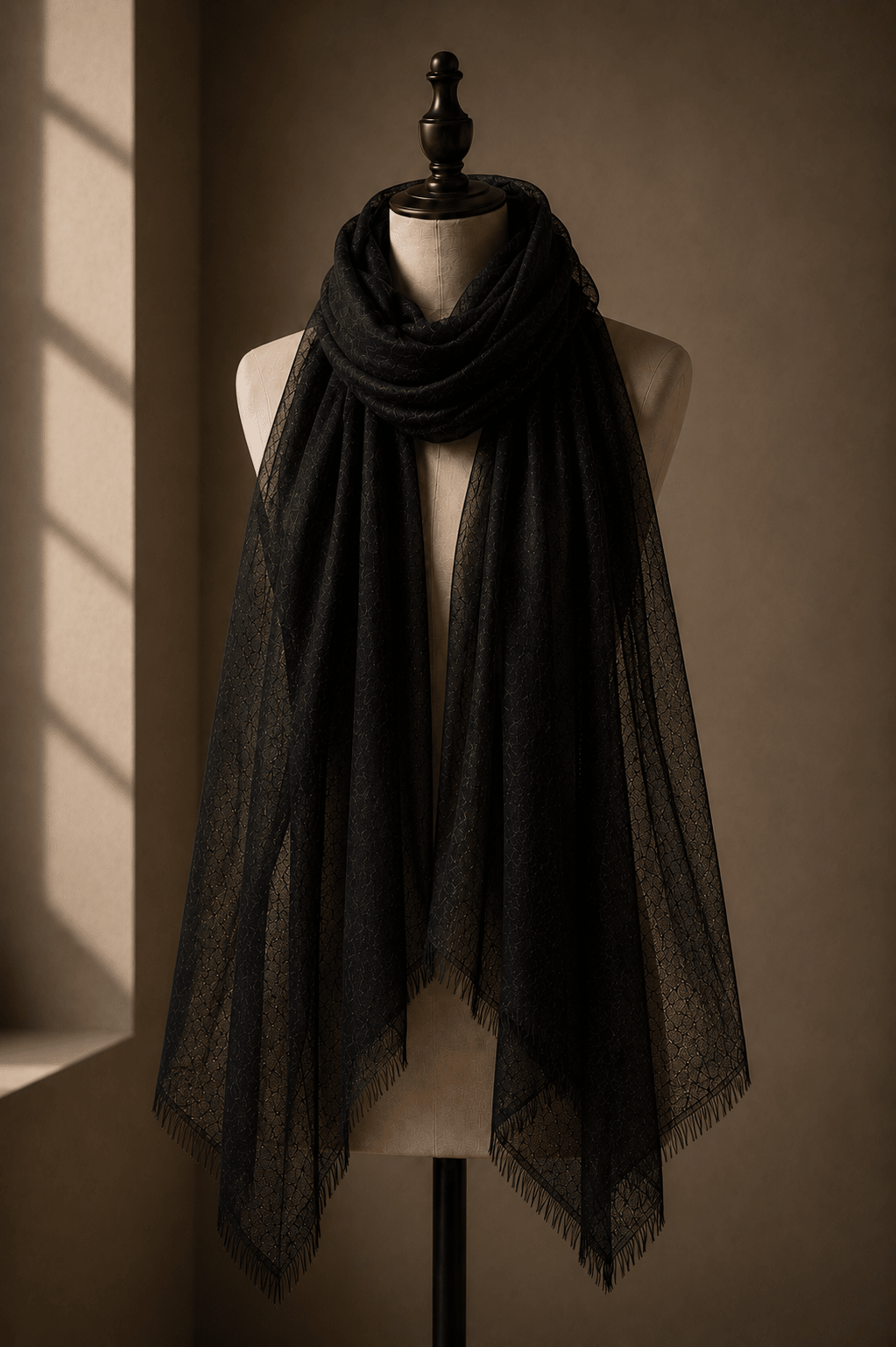 Signature Black Cashmere Pashmina - Milan x Dominica