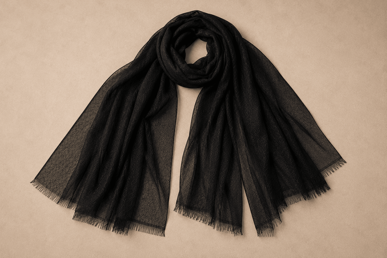 Signature Black Cashmere Pashmina - Milan x Dominica