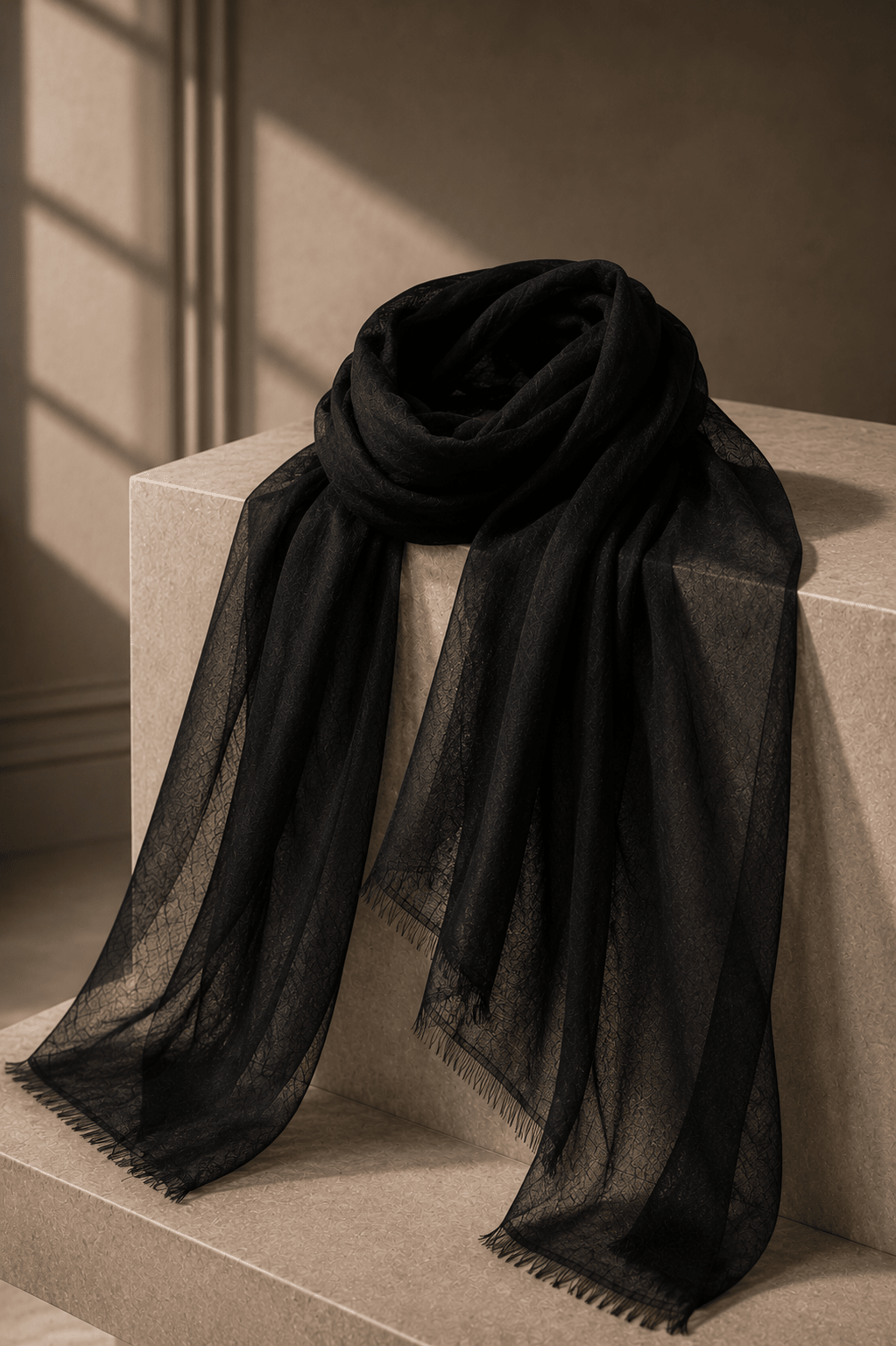 Signature Black Cashmere Pashmina - Milan x Dominica